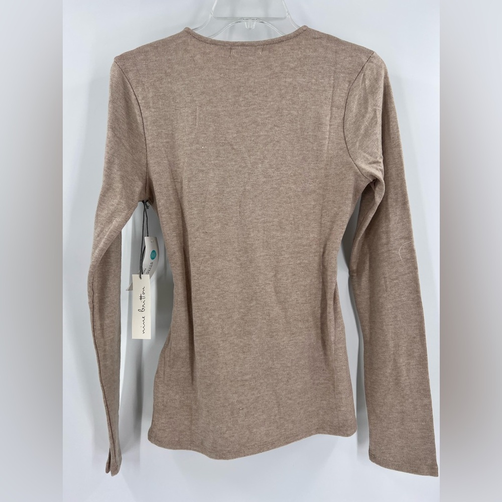 NINE BRITTON Long Sleeve Surplice Brushed Knit Top new small - Picture 10 of 12